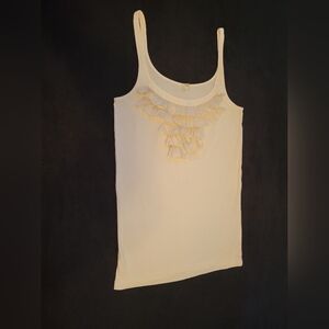J.Crew Ivory Ruffle Front Tank Top – Size L